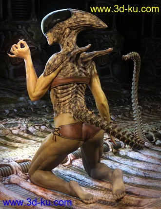3D打印模型Mysterious Alien HD for Genesis 8 Female的图片
