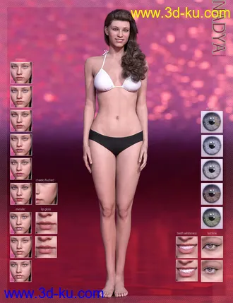3D打印模型Nadya HD & Smile HD Expression for Genesis 8 Female的图片