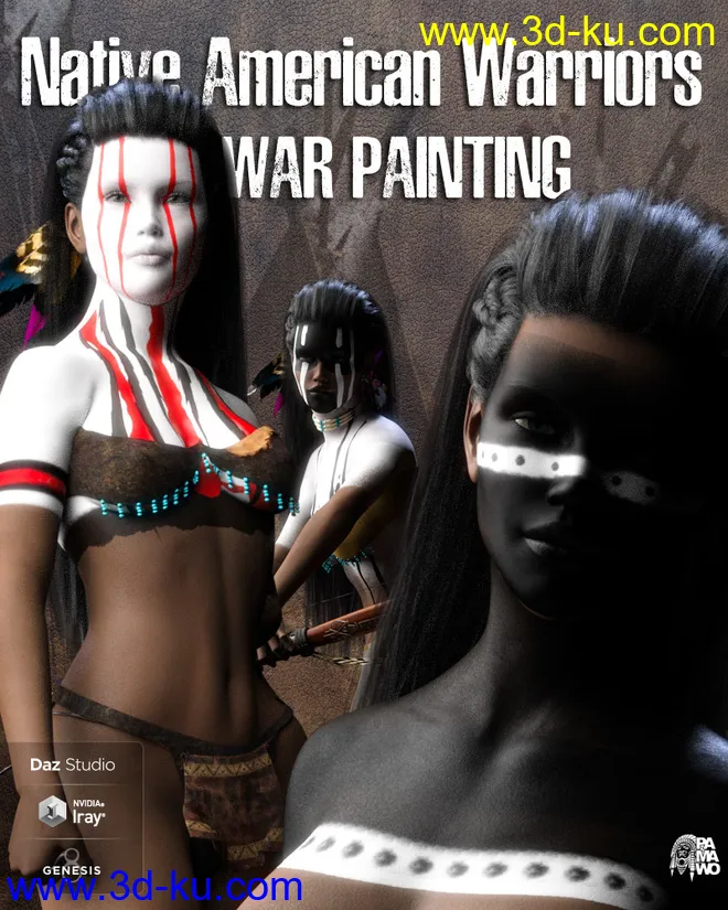 Native American Warrior War Paintings for G8F模型的图片1