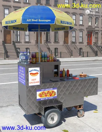 3D打印模型New York Hot Dog Cart的图片