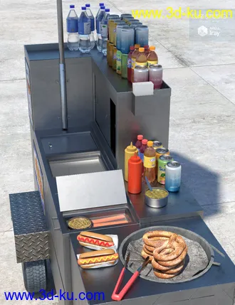 3D打印模型New York Hot Dog Cart的图片