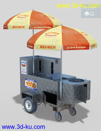 3D打印模型New York Hot Dog Cart的图片