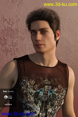 3D打印模型Nocturne Hair for Genesis 8 Male(s)的图片
