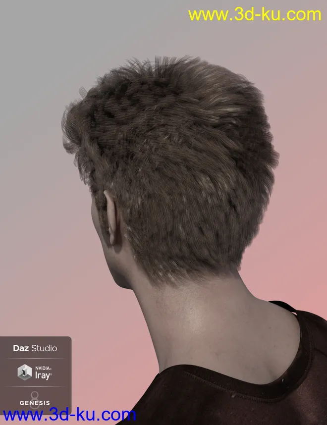 Nocturne Hair for Genesis 8 Male(s)模型的图片4
