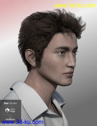 3D打印模型Nocturne Hair for Genesis 8 Male(s)的图片