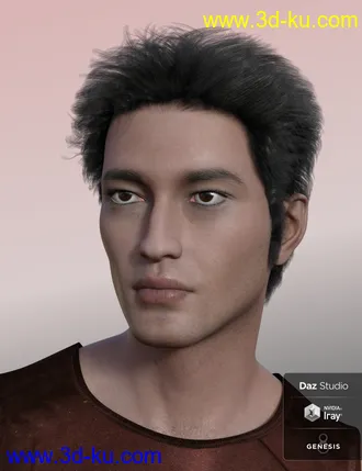3D打印模型Nocturne Hair for Genesis 8 Male(s)的图片