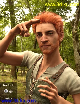 3D打印模型Nocturne Hair for Genesis 8 Male(s)的图片