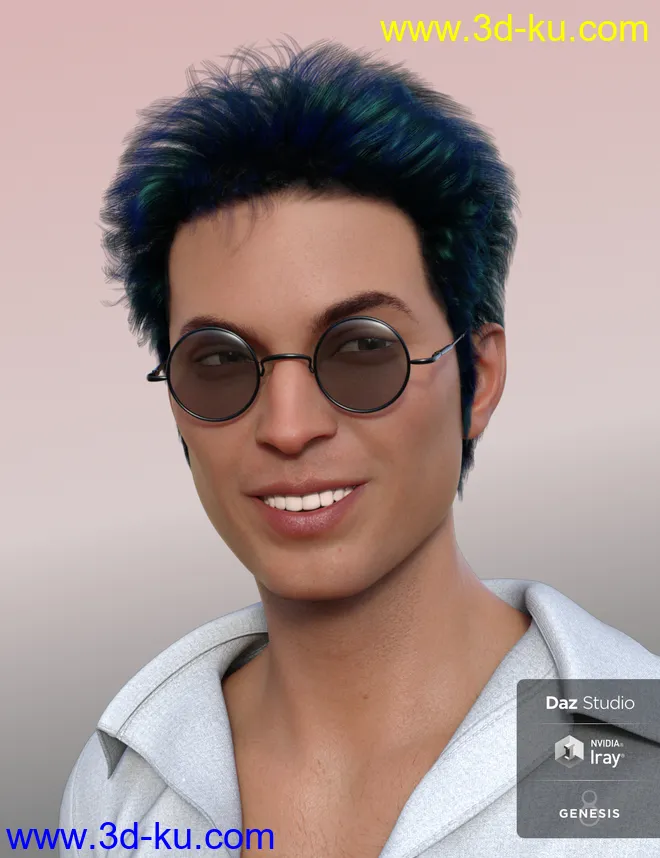 Nocturne Hair for Genesis 8 Male(s)模型的图片13