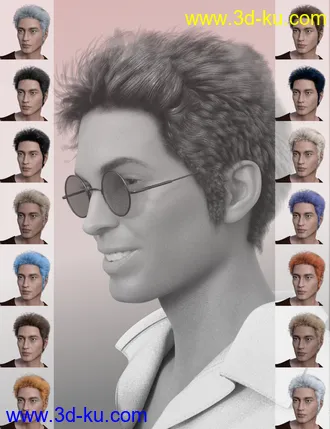 3D打印模型Nocturne Hair for Genesis 8 Male(s)的图片