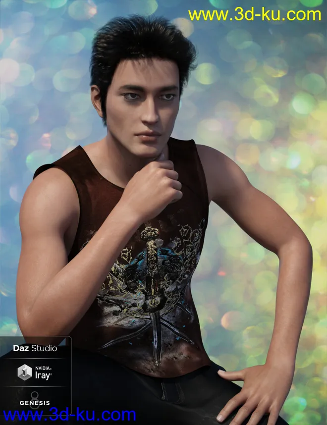 Nocturne Hair for Genesis 8 Male(s)模型的图片18