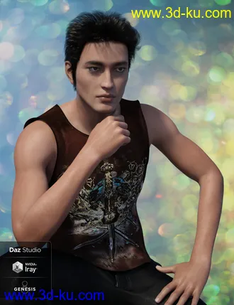3D打印模型Nocturne Hair for Genesis 8 Male(s)的图片
