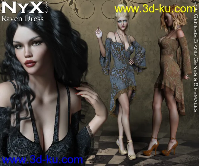 NyX Raven dForce Dress模型的图片1