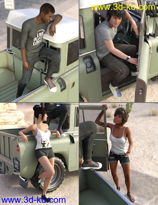 Off Road Adventure Poses for Genesis 8模型的图片3