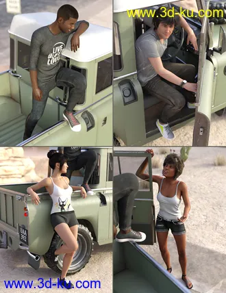 3D打印模型Off Road Adventure Poses for Genesis 8的图片