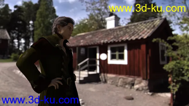 Old Swedish Town - DAZ Studio Iray HDRI Pack模型的图片2