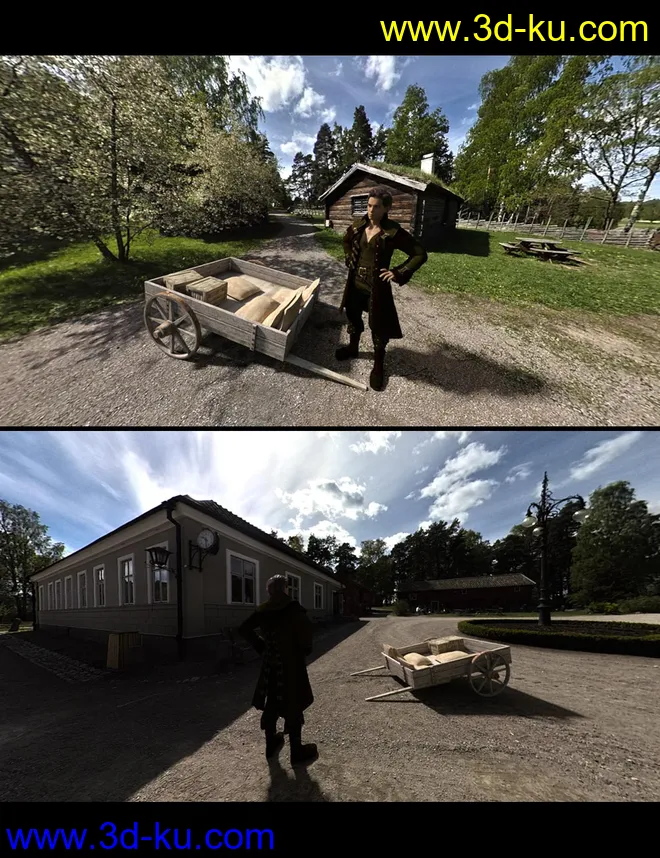 Old Swedish Town - DAZ Studio Iray HDRI Pack模型的图片6