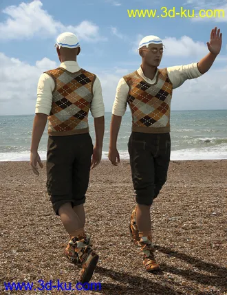 3D打印模型On The Beach (60s) Outfit for Genesis 8 Male(s)的图片