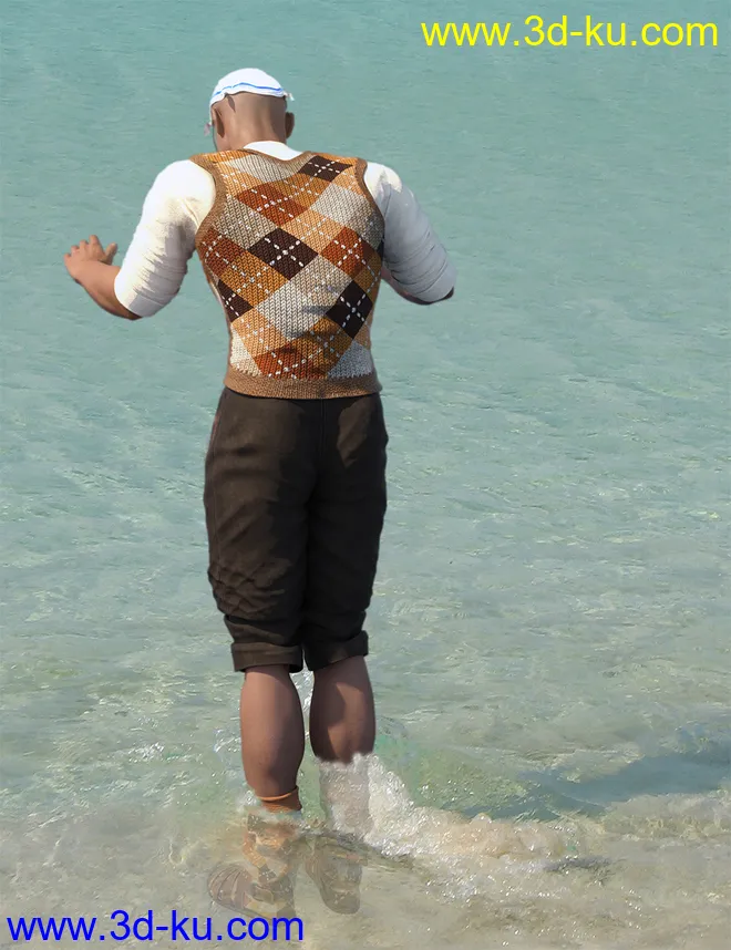 On The Beach (60s) Outfit for Genesis 8 Male(s)模型的图片4