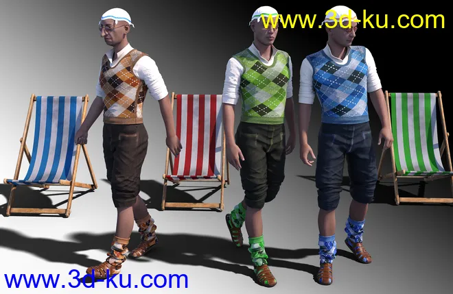On The Beach (60s) Outfit for Genesis 8 Male(s)模型的图片5