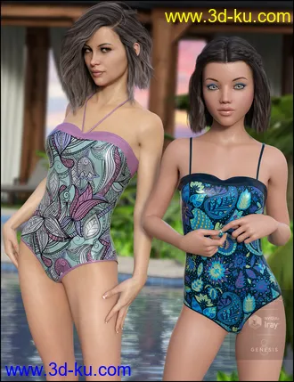 3D打印模型One Piece Swimsuit Vacation Textures的图片