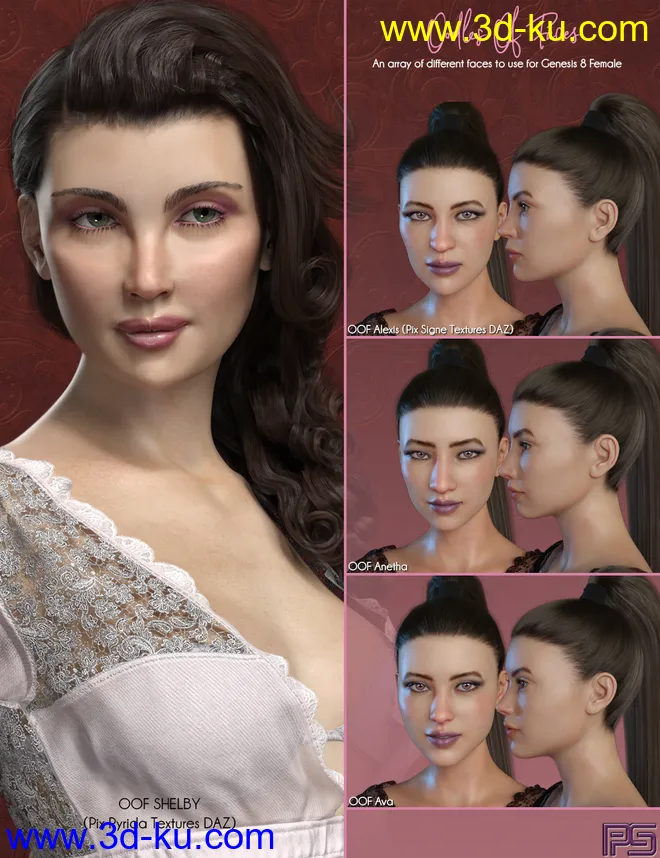 Oodles of Faces Morphs for Genesis 8 Female(s)模型的图片5