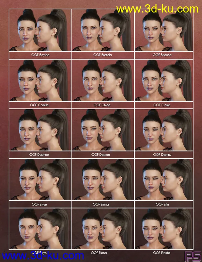 Oodles of Faces Morphs for Genesis 8 Female(s)模型的图片6