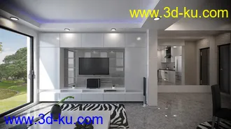 3D打印模型Open Kitchen and Living Room的图片