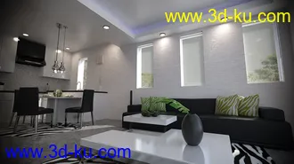 3D打印模型Open Kitchen and Living Room的图片