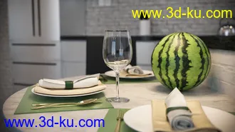 3D打印模型Open Kitchen and Living Room的图片