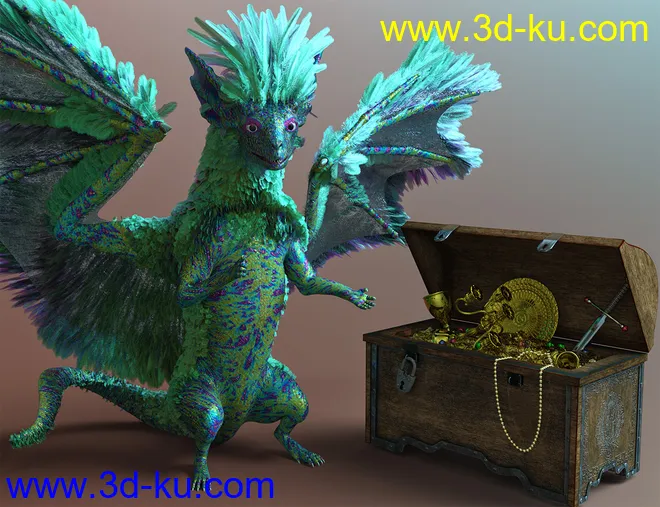 Oso Pixie Dragon for Daz Dragon 3模型的图片4