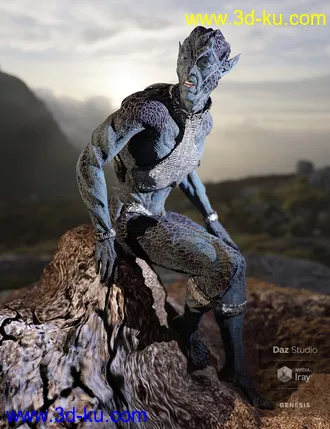 3D打印模型Oumua HD Alien Creature for Genesis 8 Male的图片