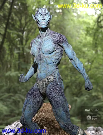 3D打印模型Oumua HD Alien Creature for Genesis 8 Male的图片