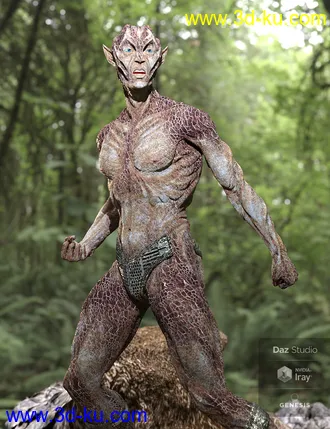 3D打印模型Oumua HD Alien Creature for Genesis 8 Male的图片