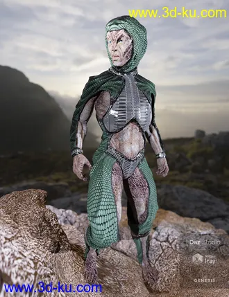 3D打印模型Oumua HD Alien Creature for Genesis 8 Male的图片