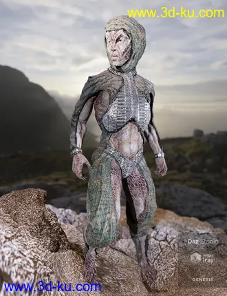 3D打印模型Oumua HD Alien Creature for Genesis 8 Male的图片