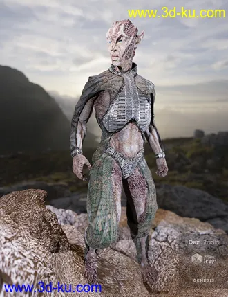3D打印模型Oumua HD Alien Creature for Genesis 8 Male的图片