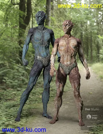3D打印模型Oumua HD Alien Creature for Genesis 8 Male的图片