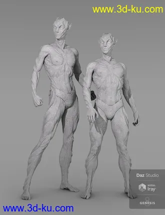 3D打印模型Oumua HD Alien Creature for Genesis 8 Male的图片