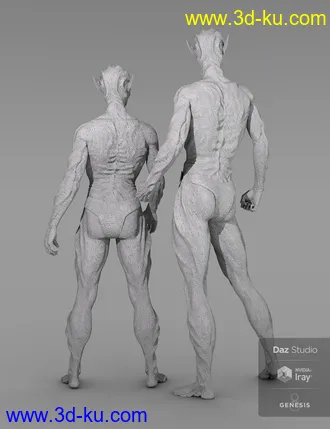 3D打印模型Oumua HD Alien Creature for Genesis 8 Male的图片