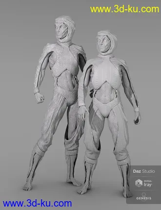 3D打印模型Oumua HD Alien Creature for Genesis 8 Male的图片