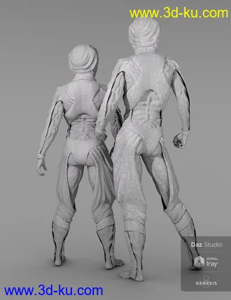 3D打印模型Oumua HD Alien Creature for Genesis 8 Male的图片