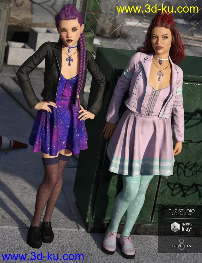 Pastel Goth Outfit Textures模型的图片1