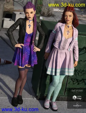 3D打印模型Pastel Goth Outfit Textures的图片
