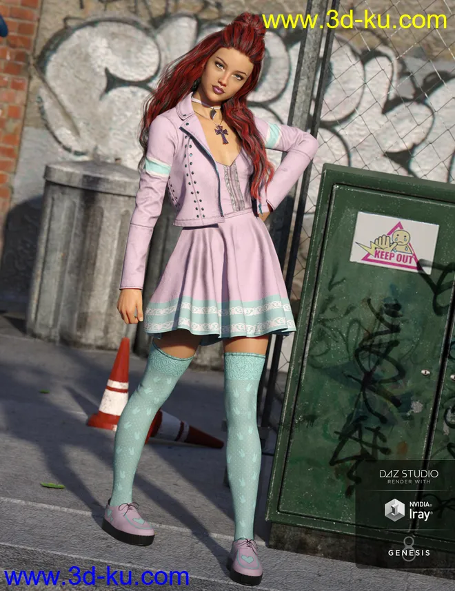 Pastel Goth Outfit Textures模型的图片2
