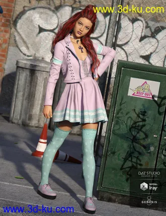 3D打印模型Pastel Goth Outfit Textures的图片