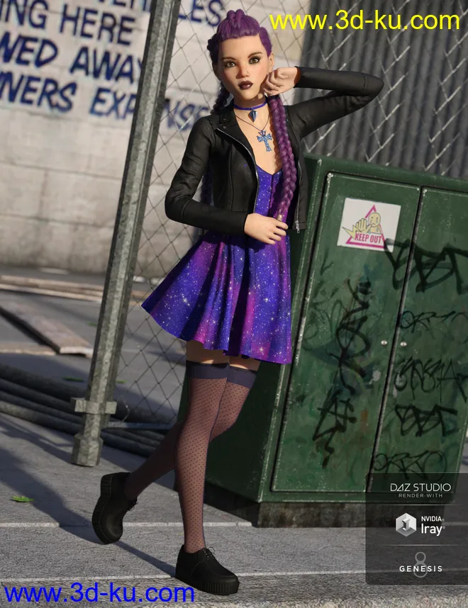 Pastel Goth Outfit Textures模型的图片3