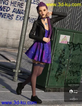 3D打印模型Pastel Goth Outfit Textures的图片