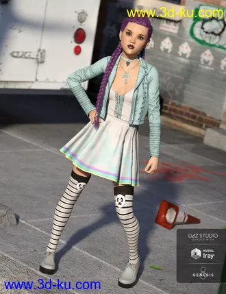 3D打印模型Pastel Goth Outfit Textures的图片
