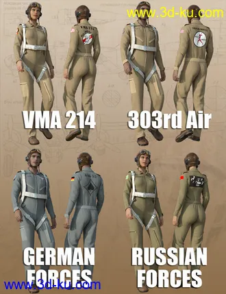 3D打印模型Pilot Uniform Materials of WWII的图片