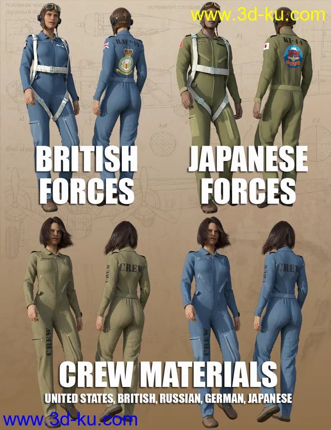 Pilot Uniform Materials of WWII模型的图片4